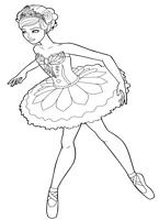 kolorowanki Barbie magiczne baletki, malowanka Barbie jako baletnica, tancerka, obrazek dla dziewczynek do wydruku, do pokolorowania numer  5
